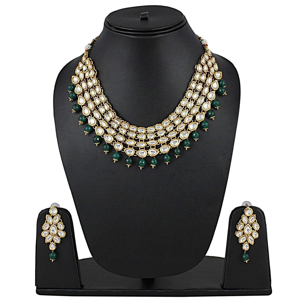 Latest Stylish Design Fancy Kundan Wedding Traditional Necklace Jewellery Set for Women and Girls