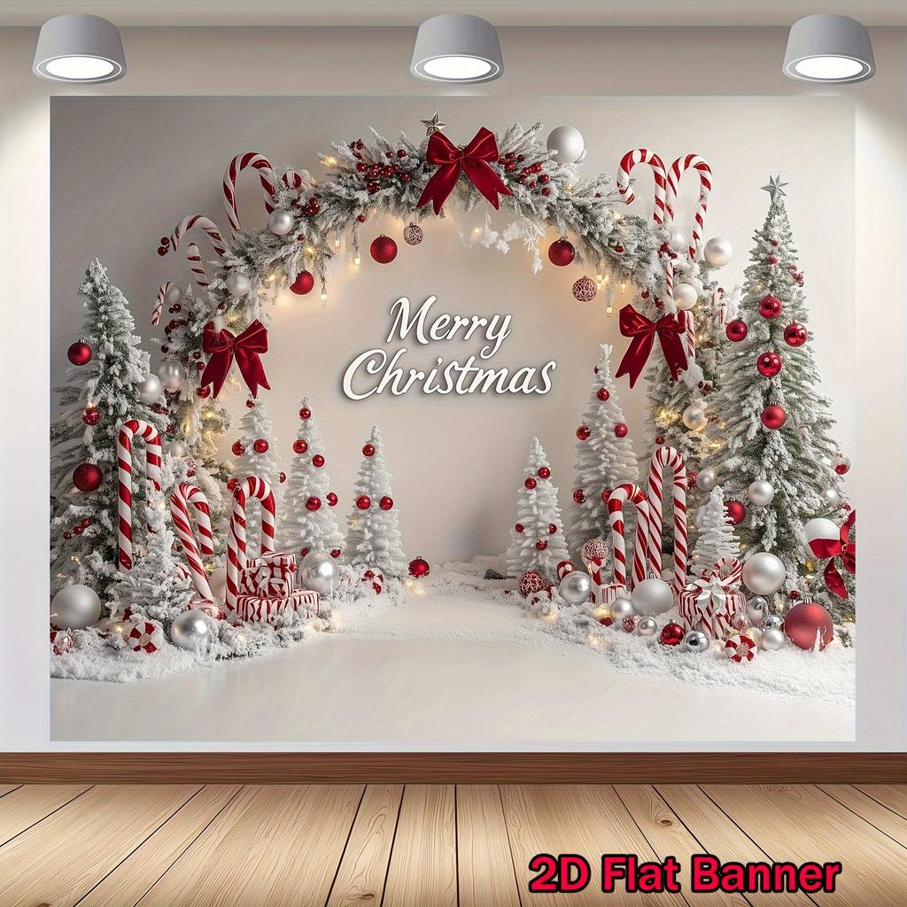 Christmas Snowy Trees Decoration Background Winter Backdrop Decorations For Photo Studio Photo Booth Christams Party