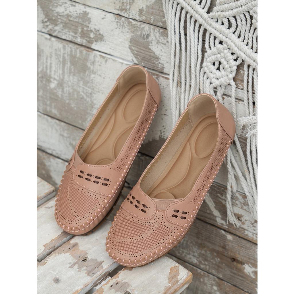 Sewing Laser Women's Flat Loafers