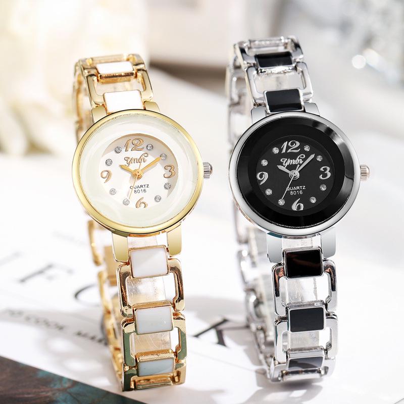 Women's Ceramic Strap Quartz Watch with Luxury Bracelet