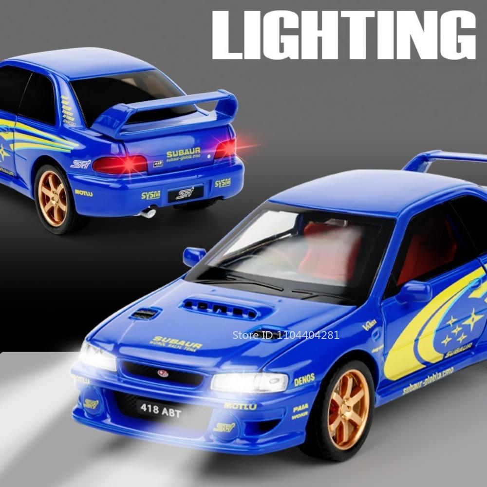 1:32 Subaru Impreza Honda Nsx Model Toy Alloy Diecast Car Sound Light Pull Back 4 Doors Opened Vehices For Kids Birthday Present