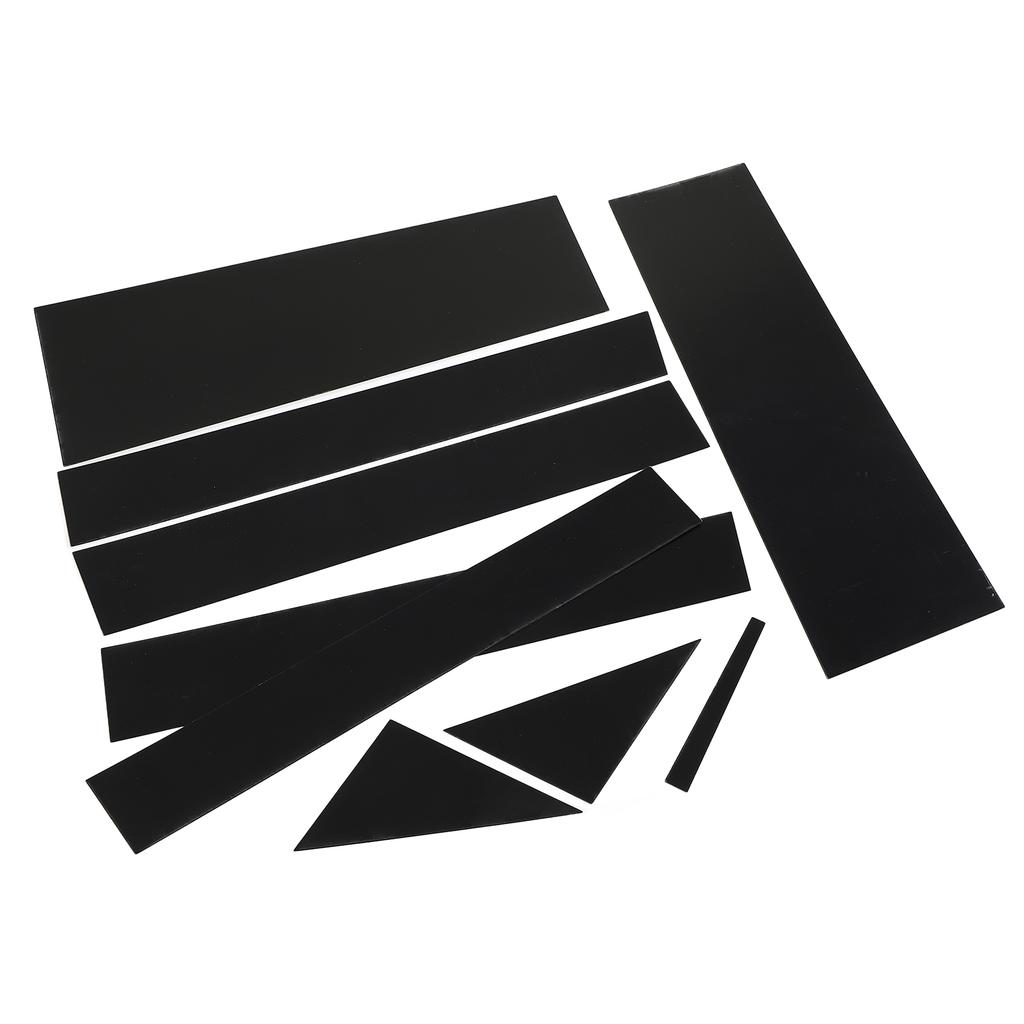 10PCS Car Window Pillar Sticker Glossy Black Scratch Resistant Replacement For Dodge Town 2008‑2016