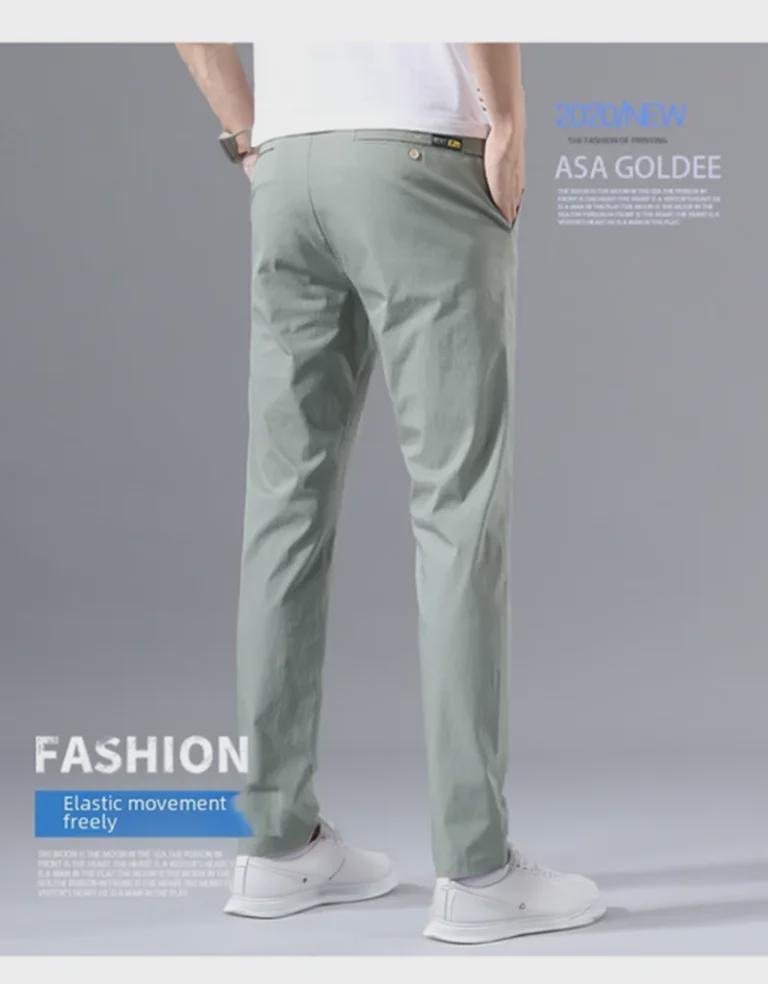 2023 Men's Cotton Stretch Summer Trousers: Youthful Korean-Style Casual Pants for Spring