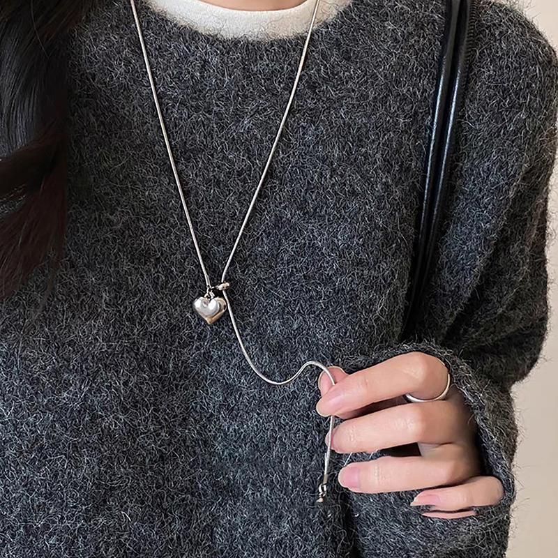 Simple Long Pull-Out Adjustable Necklaces For Women Girls Luxury Elegant Versatile Necklace Jewelry Accessories Gifts