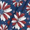 Horaldaily 4th of July Tablecloth 60×60 Inch Round, Patriotic Memorial Day Red and Blue Print Flowers Independence Day Washable Table Cover for