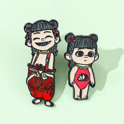 Insigne Métallique Nezha Personnalité Créative Personnage de Film Animation Alliage Broche Émail Goutte d'Huile