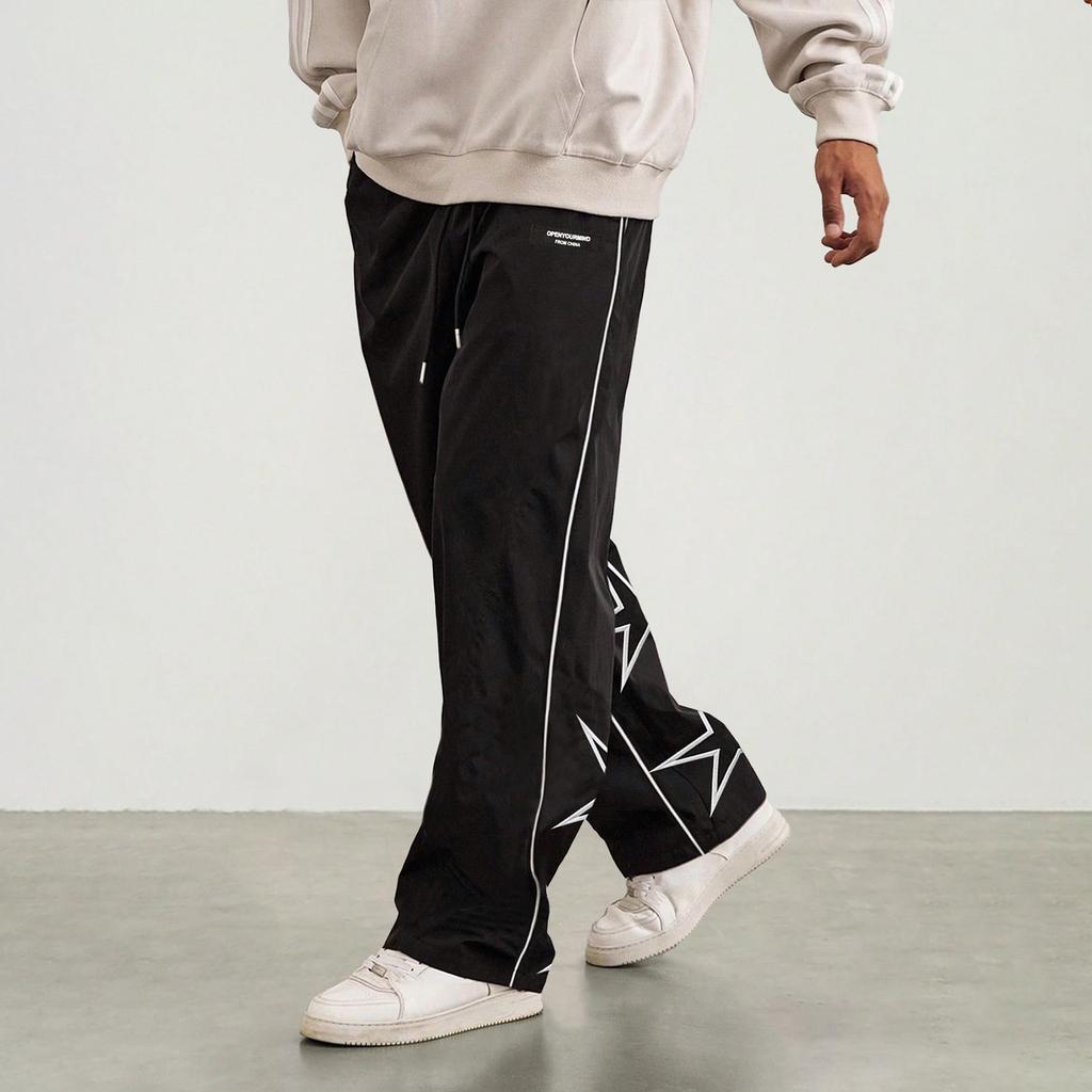 Men's Retro Embroidered Straight Trousers Men's Casual Fashion Trousers