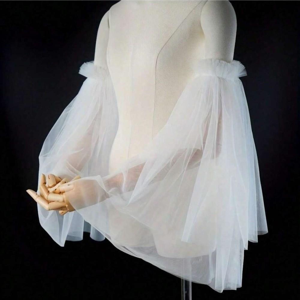 Tulle Arm Cuffs Elastic Puff Sleeves Fashion Mesh Sleeves  Evening Party