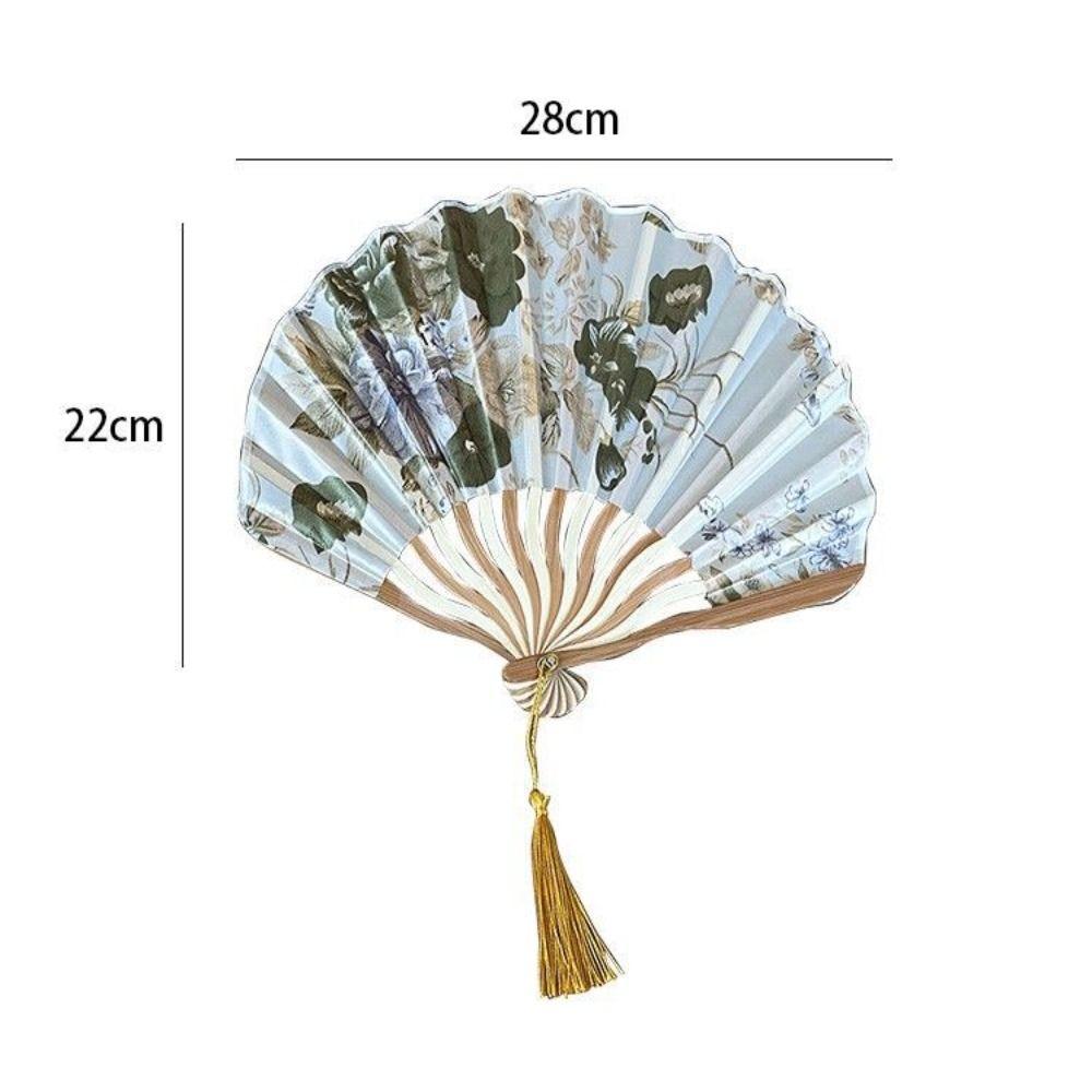 Bamboo Ancient Hand  Fan Colorful Shank Classical Dance Fan  Clothing Accessories