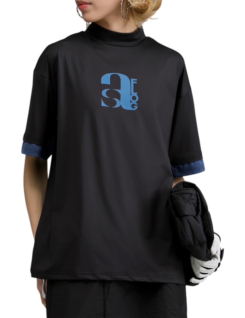 

Женская футболка Antiqua Golf x Stitch Size, Черная, LXL, ZST-00099