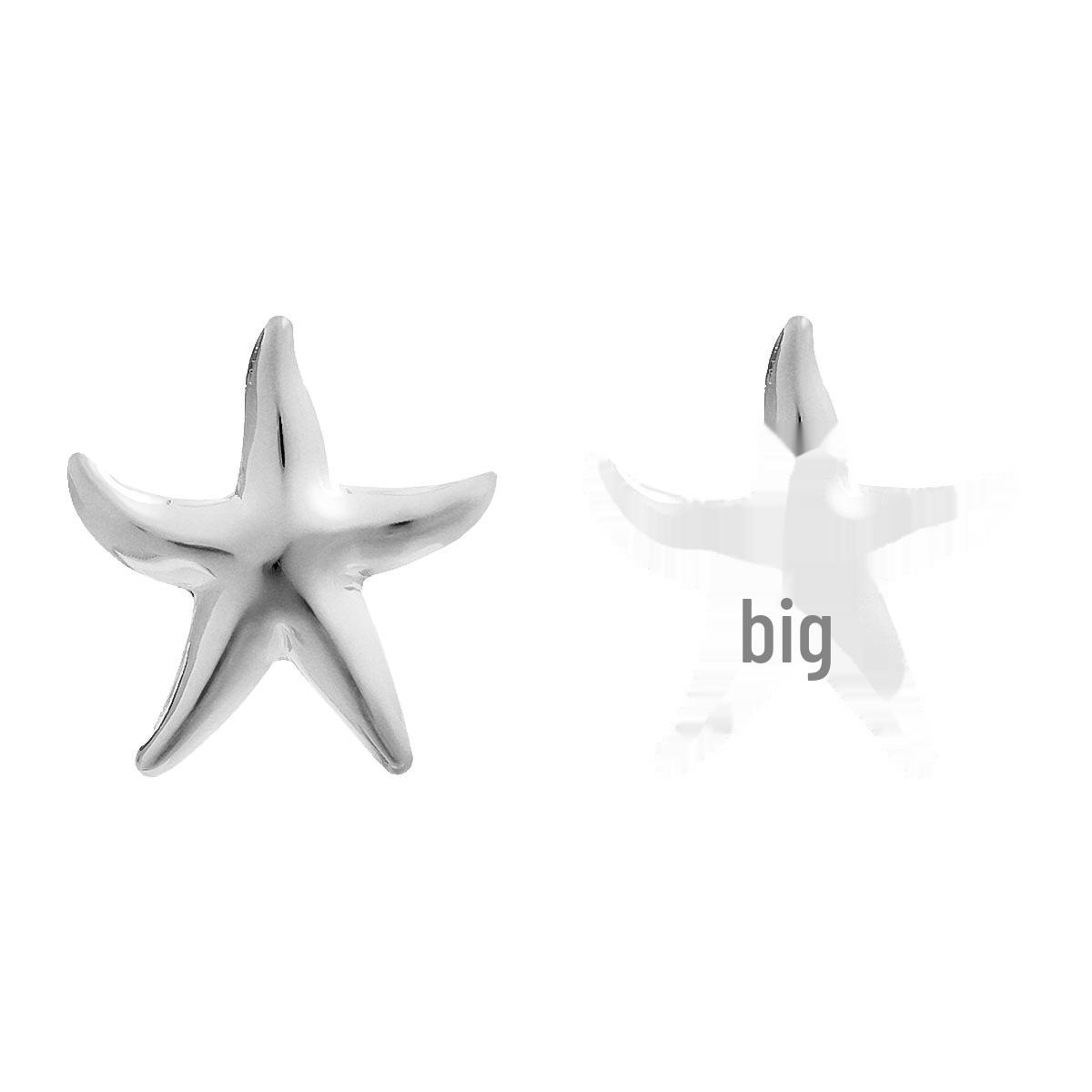 

Серьги из сплава в форме преувеличенной морской звезды: Летний океанский стиль для женщин серебряный