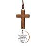 New With Pendant Car Rearview Mirror Hanging Lightweight Keychain Ornament Wood Cross Pendant Car Hanging Ornament Gift