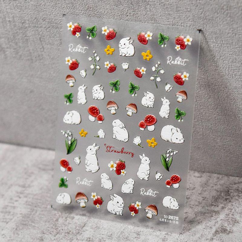 

Пушистый кролик гриб клубника тонкая прочная наклейка для ногтей Furry Bunny 2675