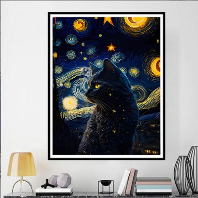 5D DIY Diamond Painting Comic Cat Cross Stitch Rhinestone Mosaic DIY Embroidery