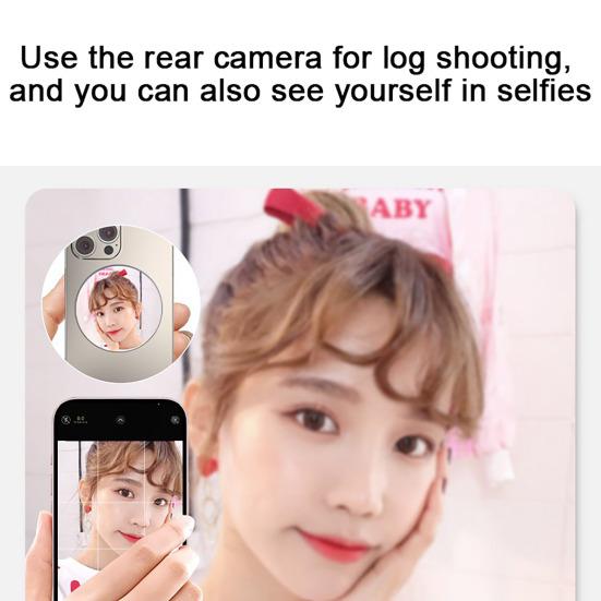 Magnetic Convex Mirror for Smartphone Selfie Vlog Strong Magnetic Adsorption Easy To Use Ultra-thin Design 2.3-Inch Selfie Mirror