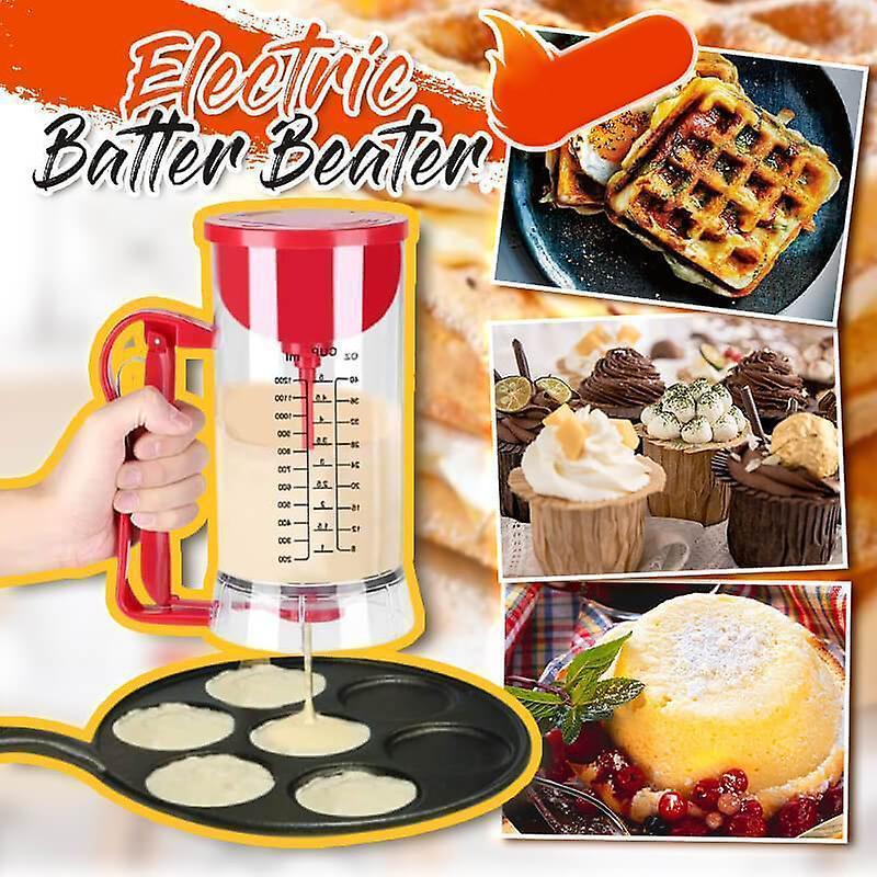 Electric Batter Beater Cordless Electric Pan Cake Cup Cake Waffles Batter Mixer Dispenser Maker