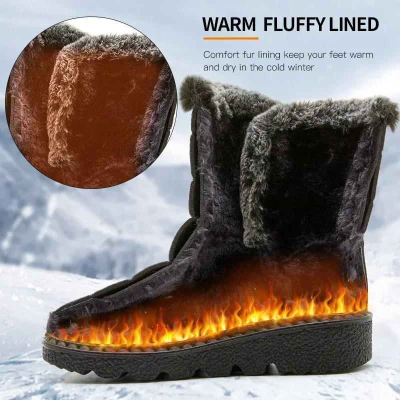35-44 Waterproof Winter Boots For Women New Faux Fur Long Plush Snow Boots Woman Platform Ankle Boots Couples Warm Cotton Shoes