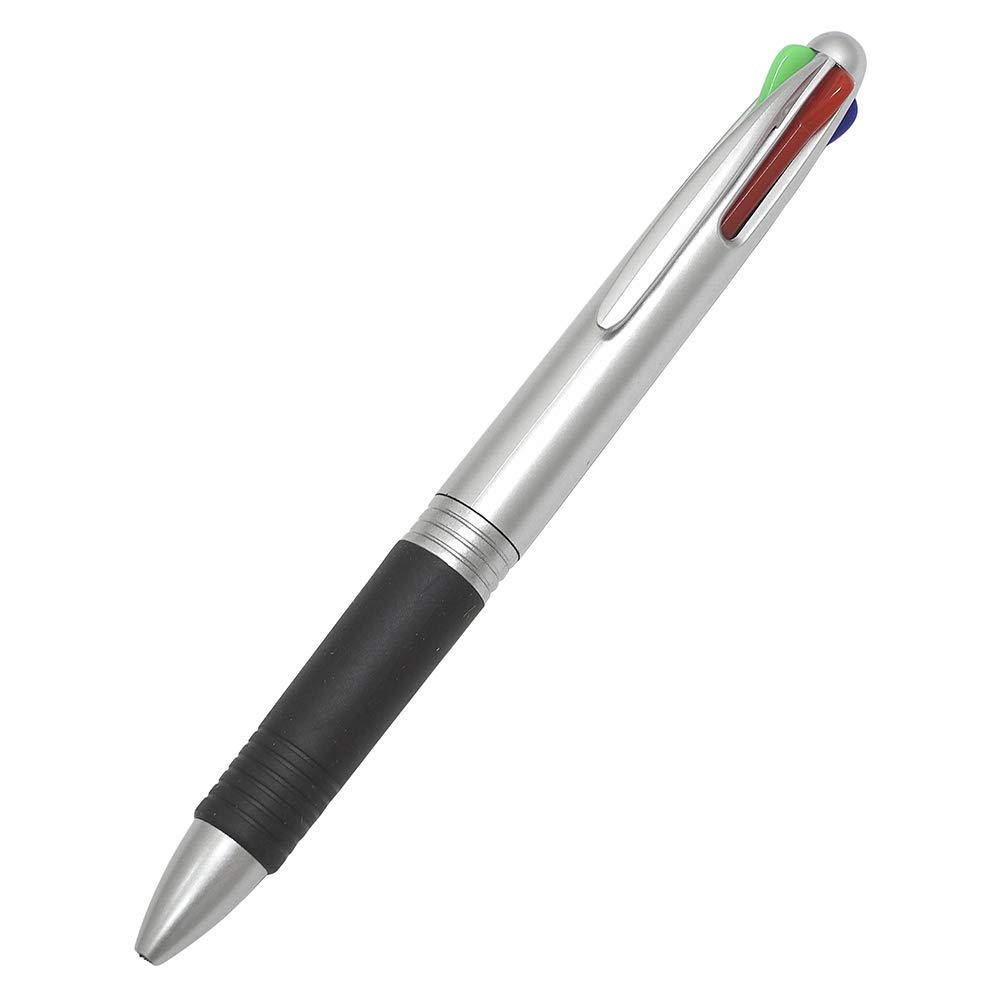 Rubber Ballpoint Euro-Style 4-Color Pen, Silver, 20-Pack, T22-VALB102-20