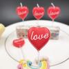 Romantic Proposal To Express Creative Love LOVE Chinese Valentine's Day Cake Candle Red Heart Shaped Birthday Candle