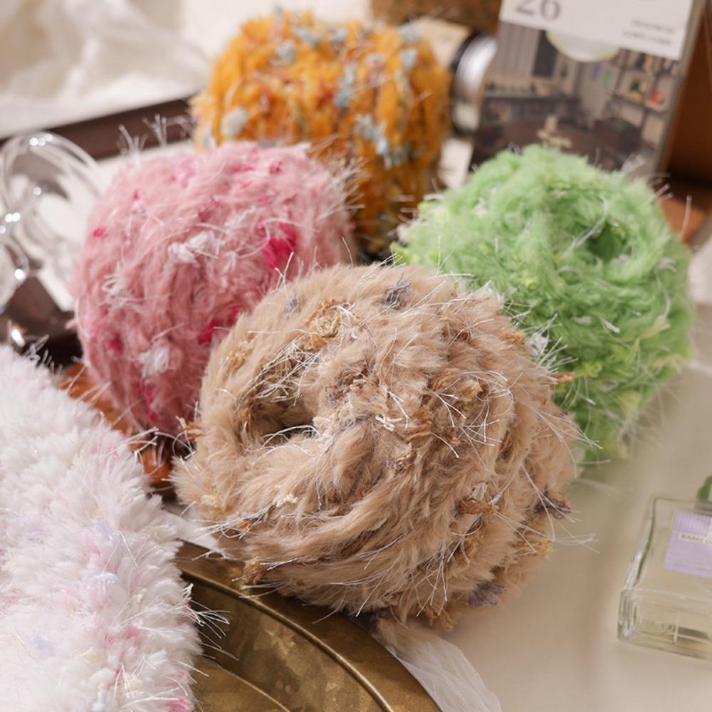 Faux Fur Blend Yarn, 100g Candy Color Mohair-Like Yarn for DIY Bag, Hat and Crochet Projects