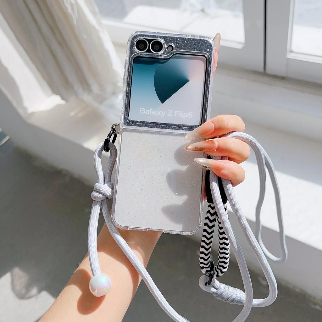 Per Xiaomi MIX Flip 2 1 mixflip2 Custodia per Telefono con Laccetto a Tracolla Regolabile Glitter Colore Caramella Pieghevole Cover Antiurto