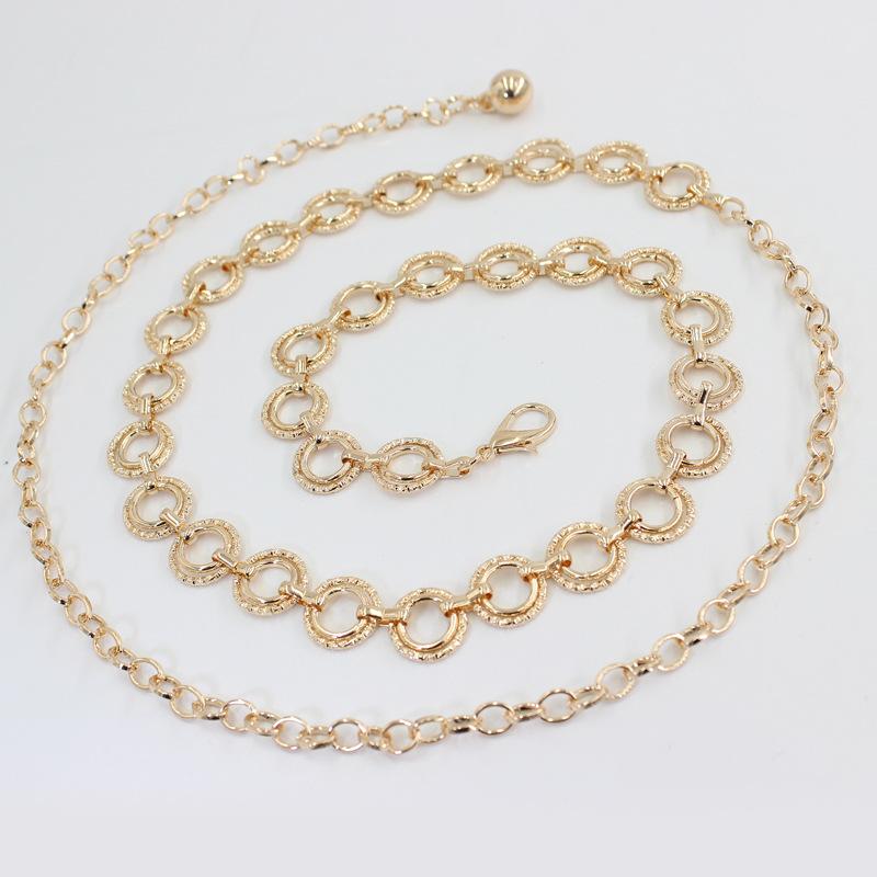 Women'S Skirt Ring Metal Waist Chain Decorative Suit Dress Thin Belt Adjustable Chain Accessories