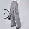 Coolhut American-Style Wide-Leg Loose Straight Cargo Pants with Pockets 2026 Spring and Autumn Women's Casual Pants High-Waisted Slimming