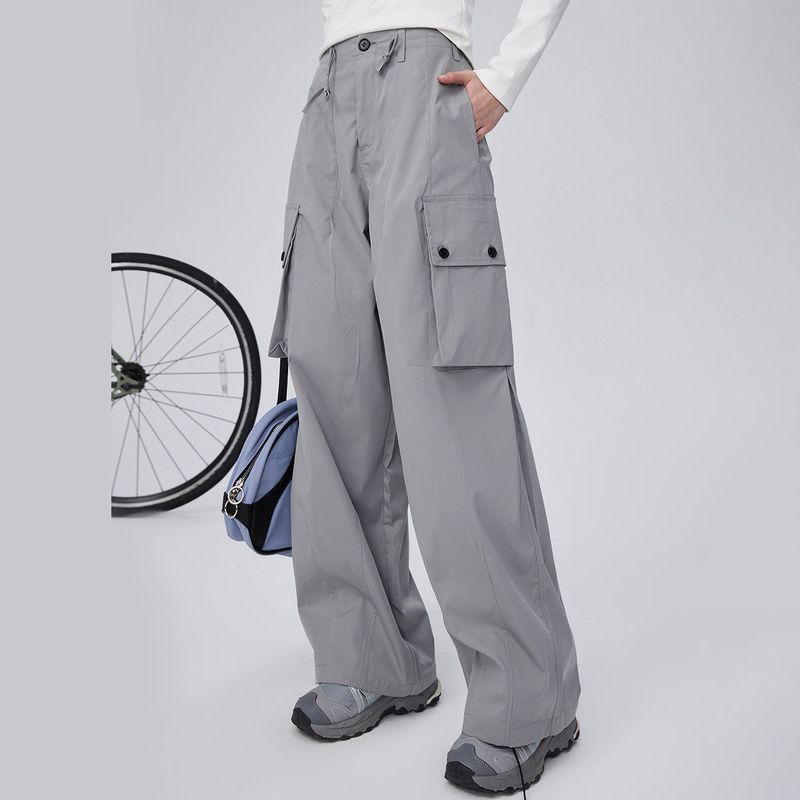 Coolhut American-Style Wide-Leg Loose Straight Cargo Pants with Pockets 2026 Spring and Autumn Women's Casual Pants High-Waisted Slimming