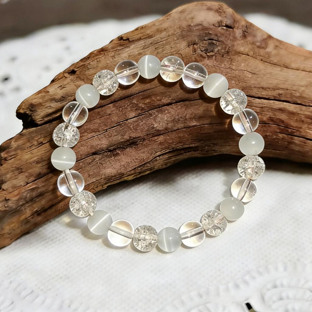 Bead Stone Bracelet, Vintage Multicolor Cardboard Lobster Clasp Bracelet Jewelry