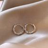Cubic Zircon Earrings Circle Niche Unique Earrings Female Gold High-level Sense of Ear Buckle Elegant Simple Lightweight Minimalist Hoop Earrings