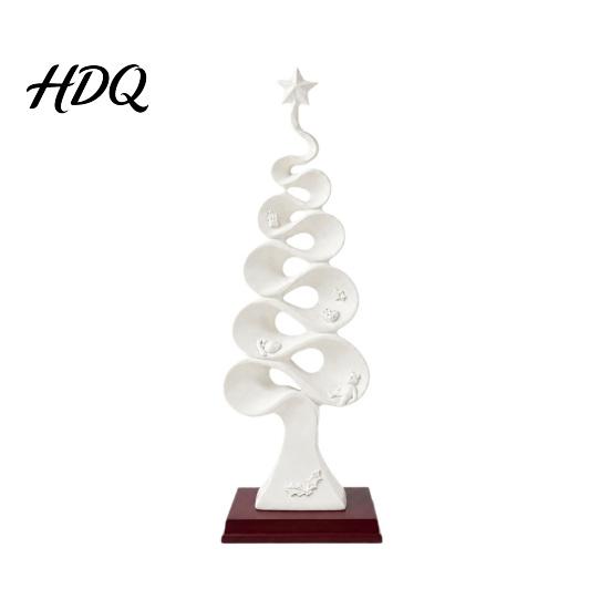Sophisticated Home Office Art Abstract Christmas Tree Figurine Artistic Spiral Sculpture Modern Xmas Bookshelf Display Statue for Desk Shelf