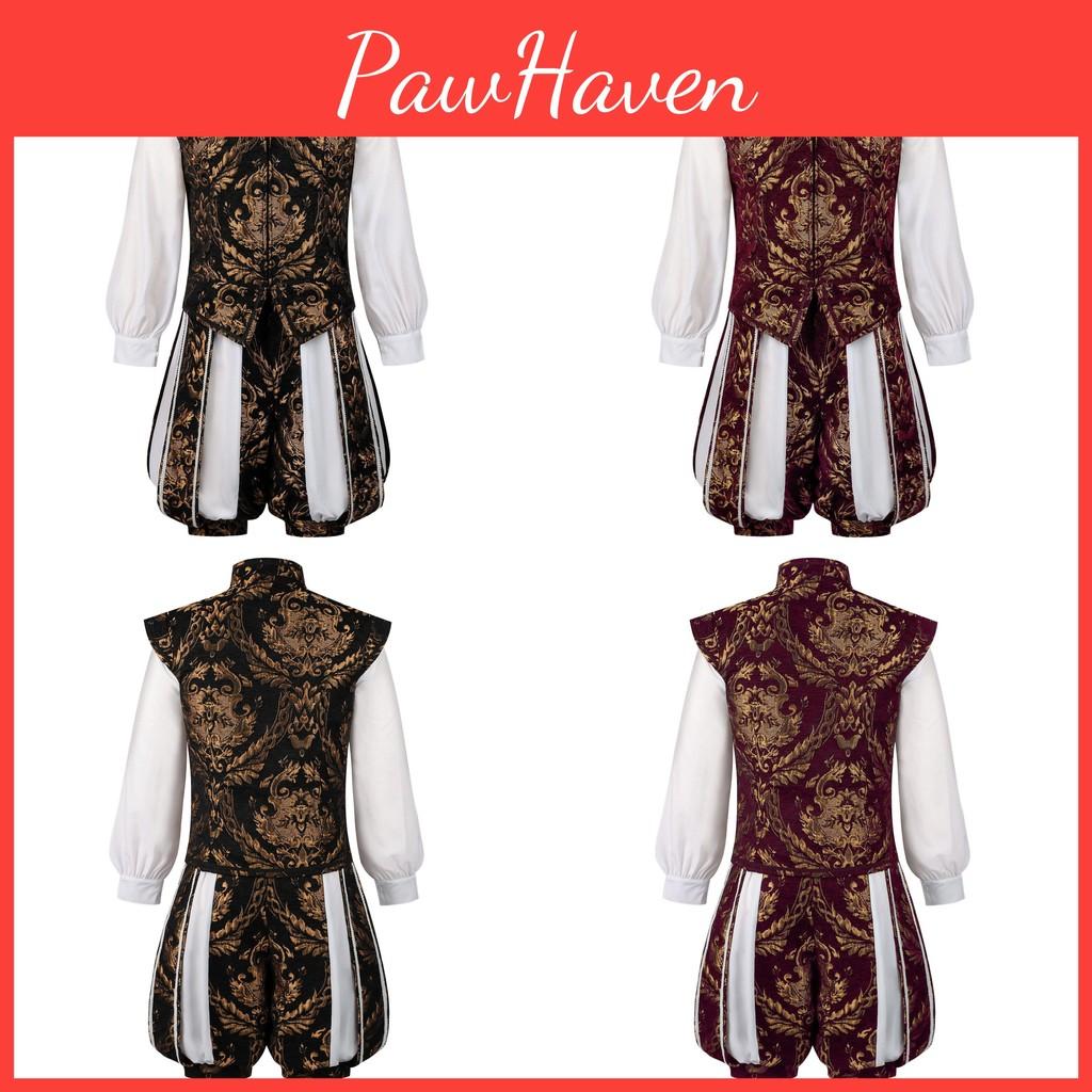 Elizabethan Renaissance Era Prince Cosplay Costume Vest Pumpkin Pants Set Gift