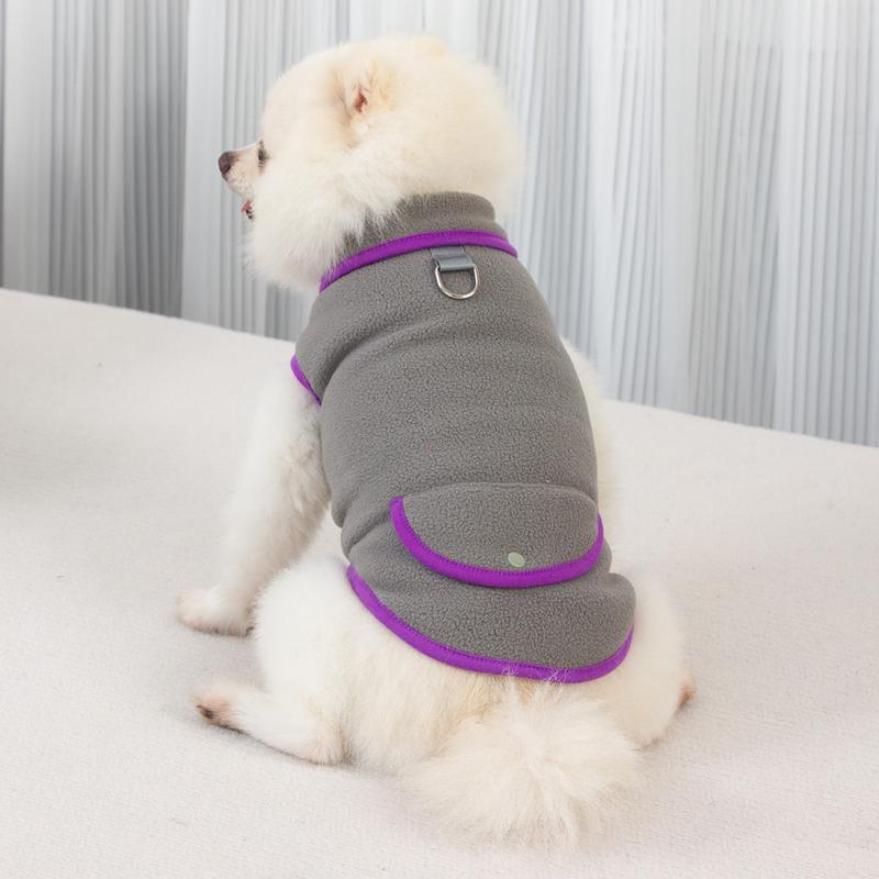 Warm Dog Cat Vest Clothes Autumn Winter Pet Costume with Towing Ring for Chihuahua Poodle Clothing Maltese French Bulldog Jacket