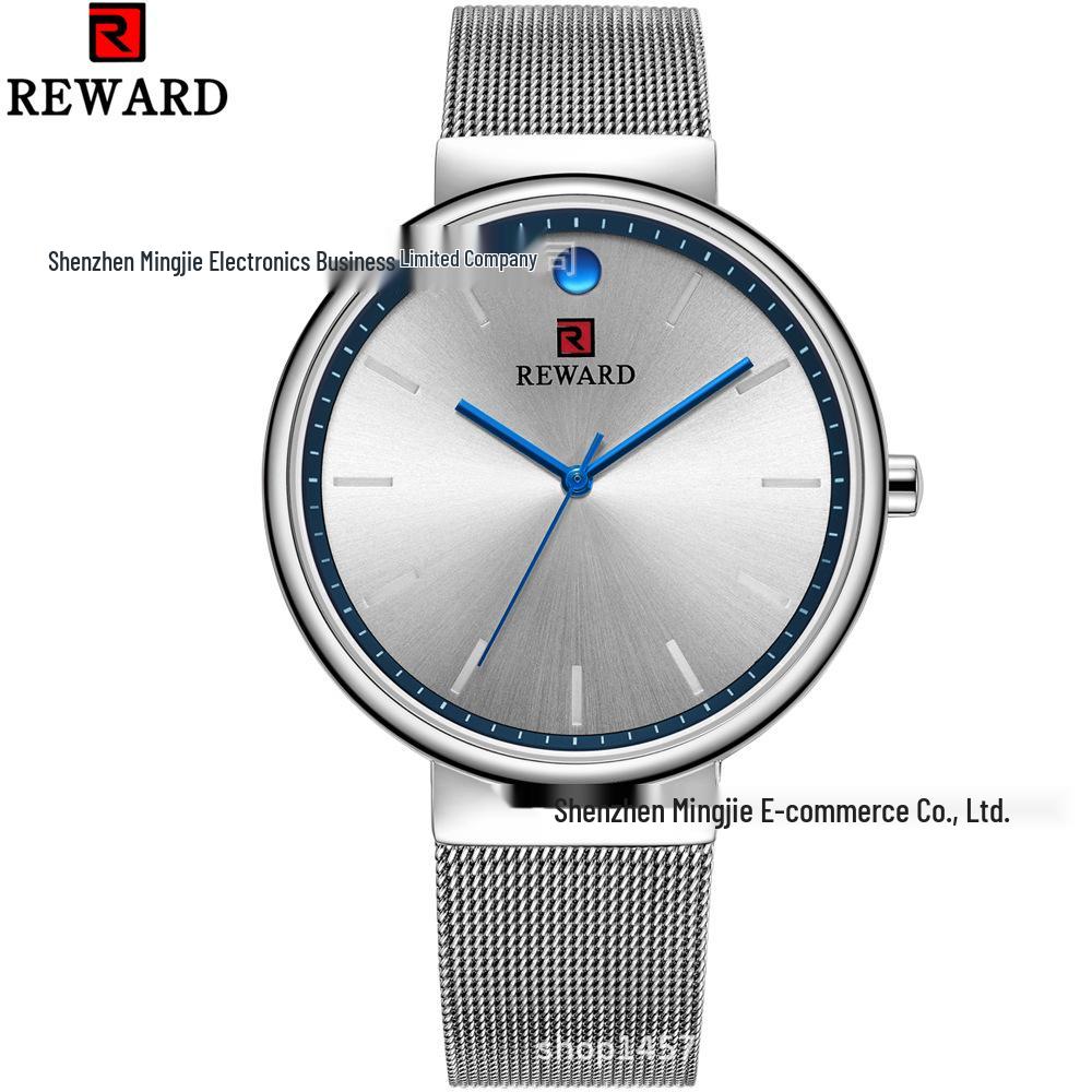 REWARD Ultra-thin Men s Waterproof Quartz Mesh Band Watch 63062M