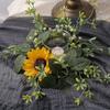 1Pc Artificial Floral Sunflower 25CM DIY Artificial Greenery Garland Wedding Table Party Decorations Candle Ring Candlestick