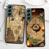 Compass Map Voyage Phone Case For Samsung Galaxy S22 S25 Ultra S21 S10 Plus S26 Edge S20 S23 S24 FE Cover Silicone Soft TPU