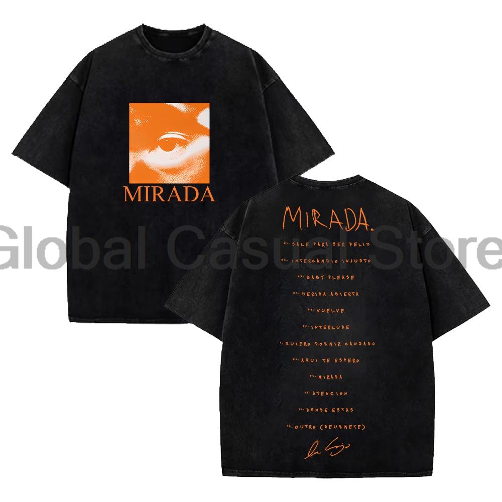 

Ivan Cornejo Mirada Album Tshirt 2024 North America Tour Short Sleeve Cotton Washed Tee Women Unisex Streetwear Tops 4XL