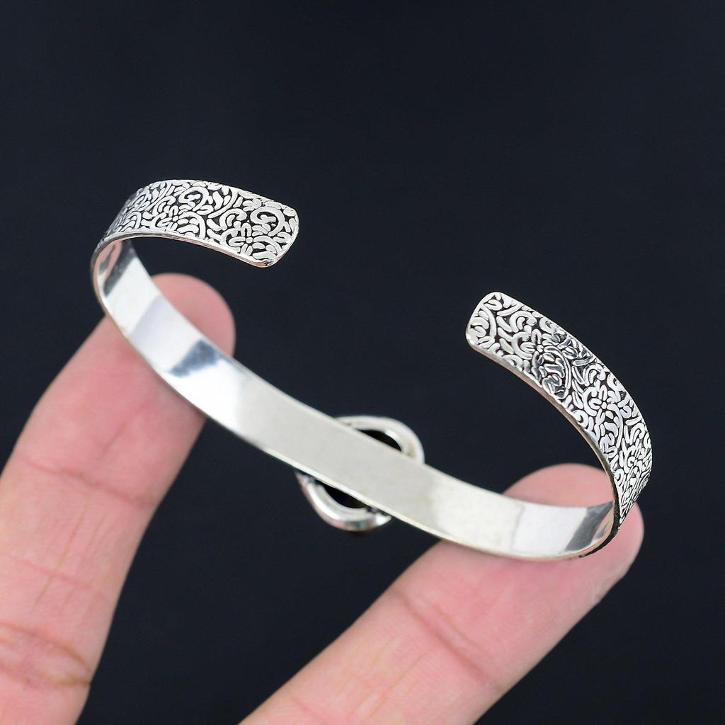 Halloween Deal 925 Sterling Silver Pear Charoite Stone Anniversary Wife Bangle