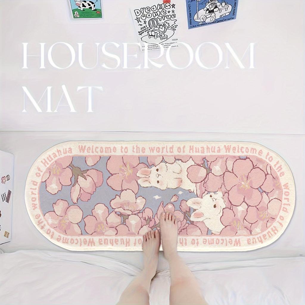Beautiful Garden Cute Rabbit Carpet Bedroom Bedside Blanket Soft Floor Mat Rug Live Room Doormat Welcome Mat Home Decorat