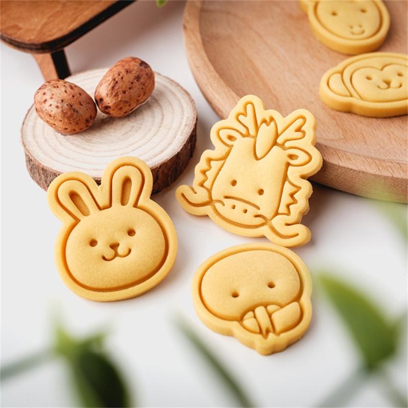 Cartoon Animal Fondant Cookie Cutters Easy to Use Cute Animal Shape Pastry Molds for Creating Delicate Snacks at Homes