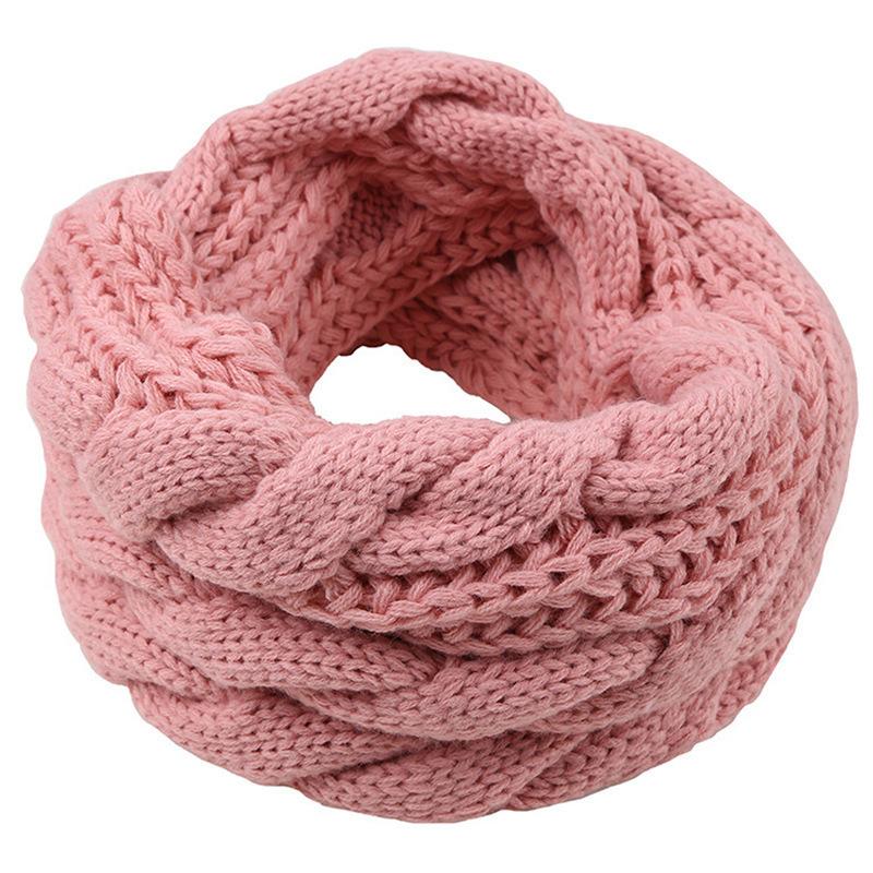 Cachecol Quente de Inverno Para Mulheres À Prova de Vento Elegante Cor Sólida Cachecóis Para Clima Frio Quente Malha Inverno Cachecóis de Laço Circular