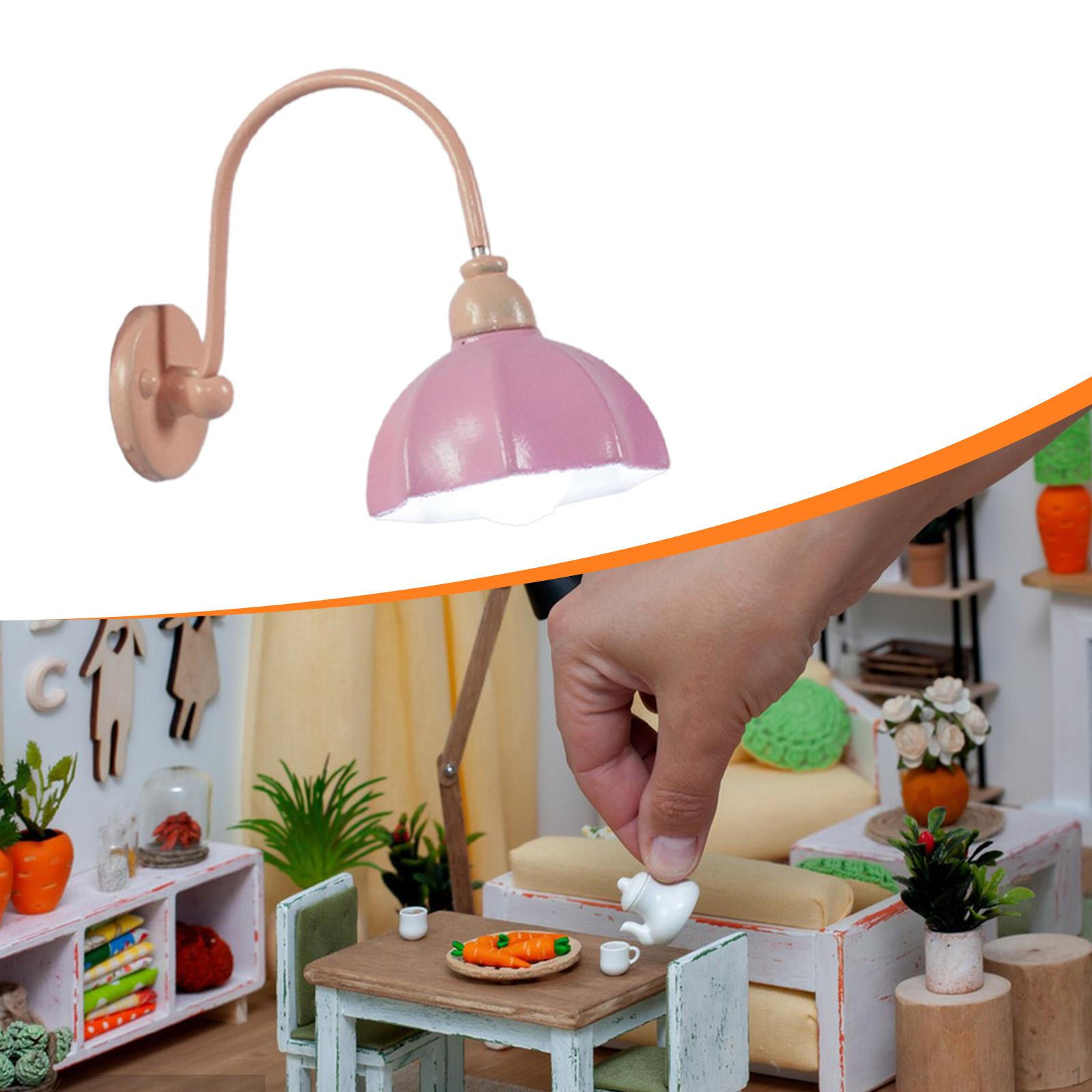 

1/12 Dollhouse Miniature Wall Sconces Accessory Decoration Simulation Model for Home Micro розовый