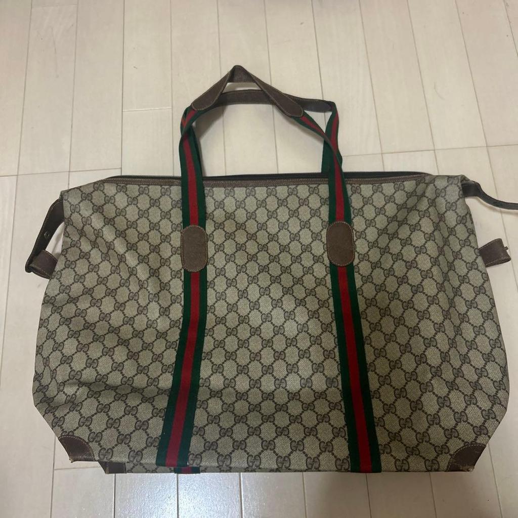 Used OLD GUCCI GG Boston Bag Sherry Line for travel