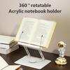 Ergonomic Acrylic Book Stand Height Adjustable and Angle for Reading Study and Cooking Foldable Portable Design