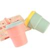 Silicone Bamboo Straw Cup: Portable, Food-Grade Cup for Babies & Toddlers - Ideal for Milk & Coffee