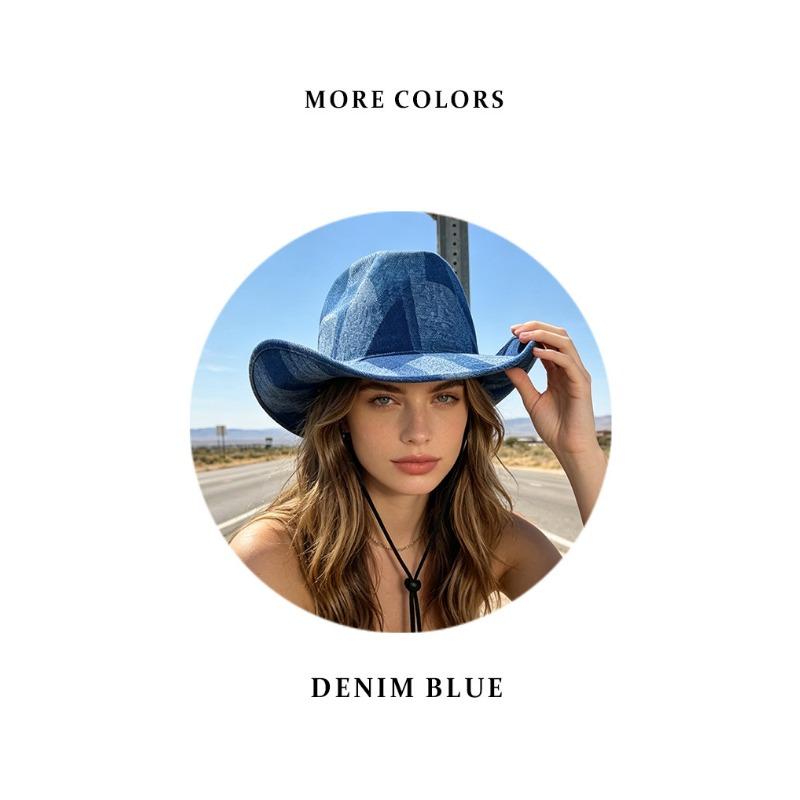 Women Men Vintage Western Cowboy Jazz Hat Outdoor Sun Protection