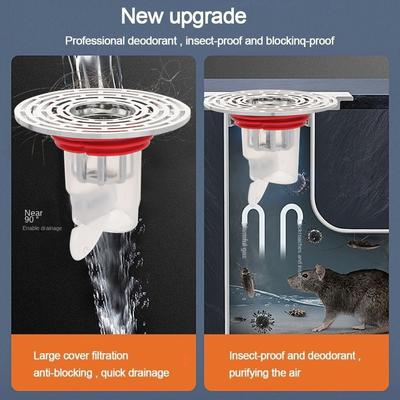 Self-Closing Floor Drain Core Odor Prevention Sealing Cover Shower Drain Filter Large Filter Screen Bathroom Sewer Device