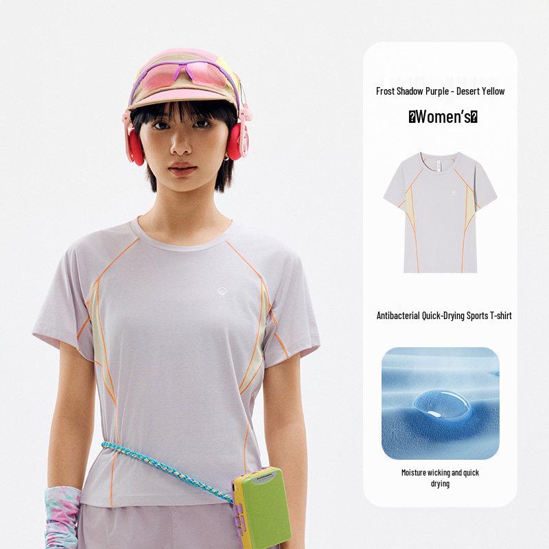 Women's FX Outdoor Quick-Dry Antibacterial Short Sleeve Sports T-Shirt with Sun Protection - Breathable Summer Running & Fitness Top