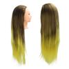 Hair Braiding Head Simulation Compact Hairdressing Mannequin Head with Ink Yellow Hair for Hairdresser
