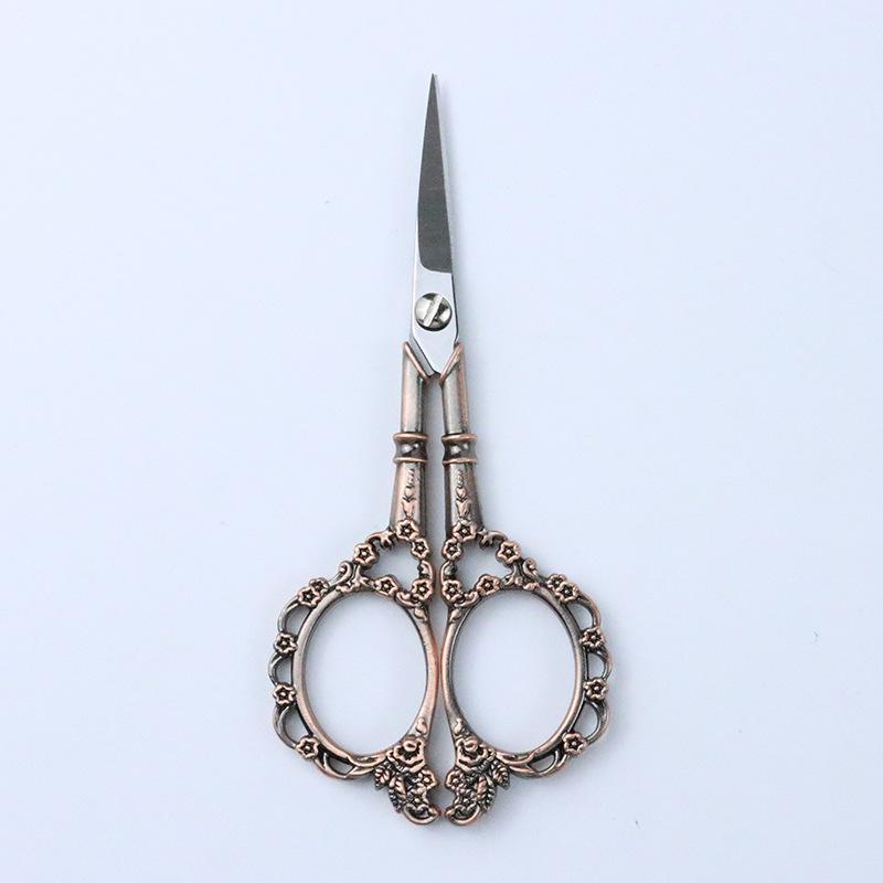 Retro Plum Blossom Stainless Steel Multi-purpose Scissors for Embroidery, Tea Bags, Sewing, and Office Use.